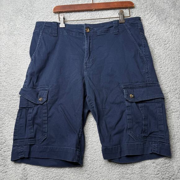 Vintage Roebucks & Co Shorts Mens 34 Blue Cargo - Picture 1 of 7